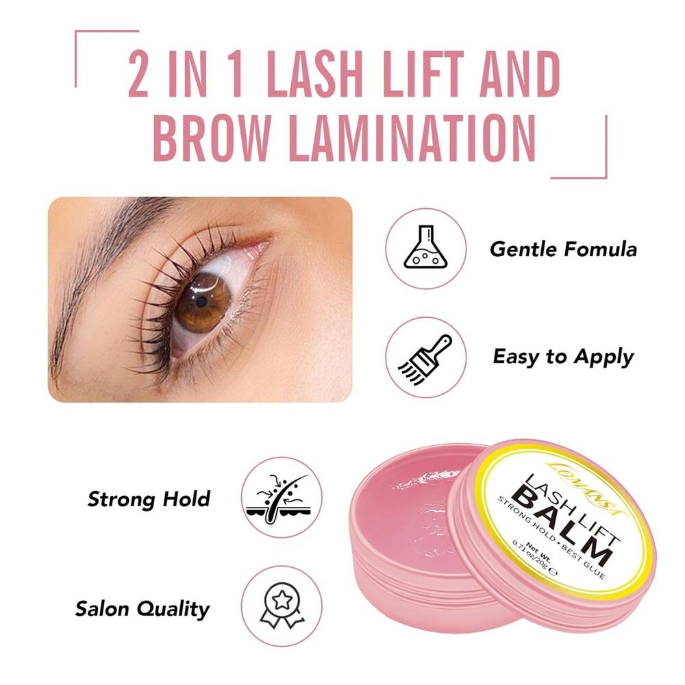 Lomansa LASH LIFT BALM PROFESSIONAL EYELASH GLUE ADHESIVE, STRONG HOLD, NEW